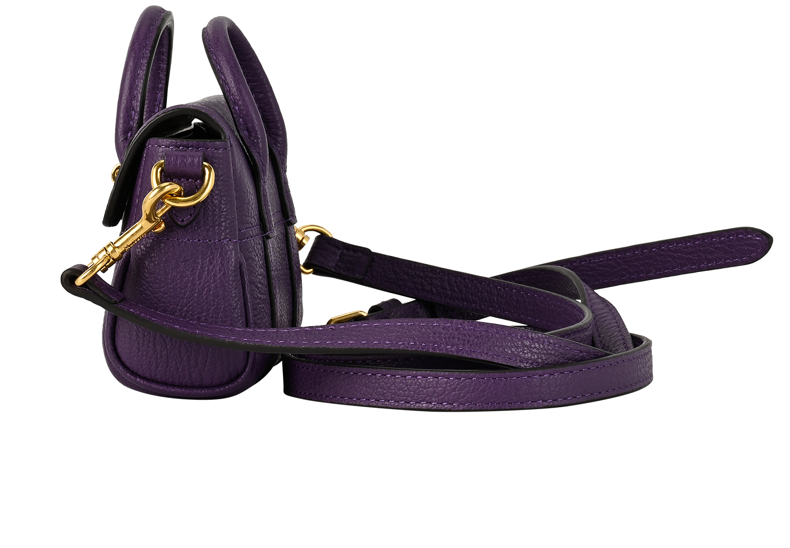 Mulberry Micro Bayswater, &pound;350, Handbags, Purple, Leather, Bottom view